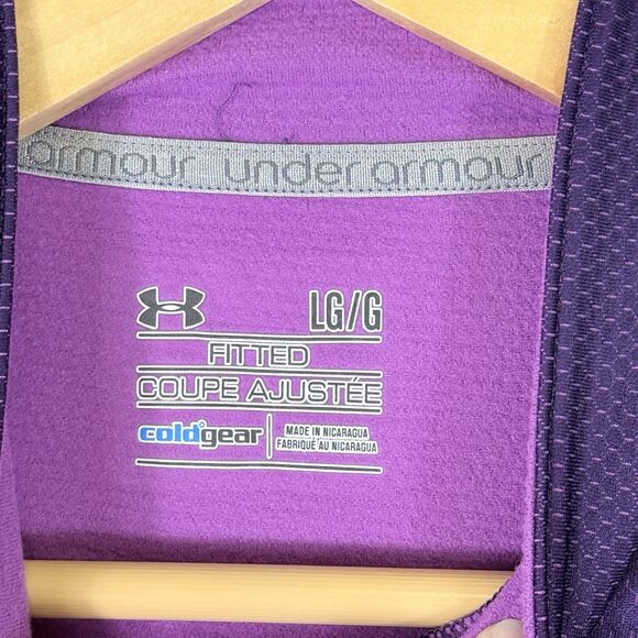 Under Armour Women Large Purple Fitted ColdGear Lightweight Active Track Jacket - Picture 5 of 6
